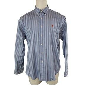 Ralph Lauren Men Striped Classic Fit Long Sleeve Button Front Shirt XL (383)